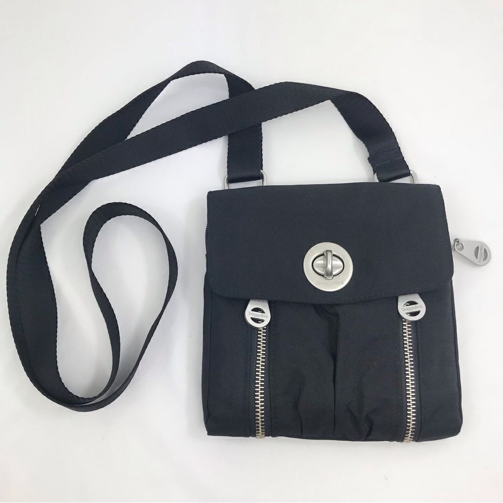 Baggallini Tokyo Mini Crossbody Canvas Bag in Black